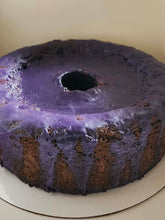 Load image into Gallery viewer, Ube purple yam pound cake with  ube glaze

